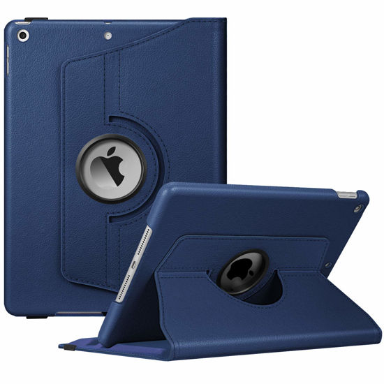 Picture of Fintie Rotating Case for iPad 9th Generation (2021) / 8th Generation (2020) / 7th Gen (2019) 10.2 Inch - 360 Degree Rotating Stand Cover with Pencil Holder, Auto Wake Sleep, Navy