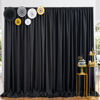 Picture of Black Backdrop Curtain Panels for Parties, Thick Polyester Wedding Backdrop Drapes for Birthday Photography Background Party Backdrop Home Decorations