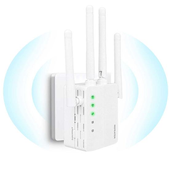 Picture of 2024 Newest WiFi Extender Wireless Booster 1200Mbps Range up to 9500 sq.ft, Repeater Signal Amplifier with WAN/LAN Port Internet Booster for Home