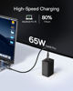 Picture of USB C 65W Charger, Baseus GaN6 Pro Fast Charger Block 4 Ports, PD Wall Charger, Foldable Type C Charger for iPhone, MacBook, Galaxy, Android, Dell, iPad, Pixel, Black