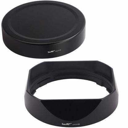 Picture of Haoge LH-X13B Metal Square Lens Hood for Fuji Fujifilm XF 18-55mm F2.8-4 R LM OIS Lens and Fujinon XF 14mm F2.8 R Lens (New Version Bayonet with a Hood Metal Cap)