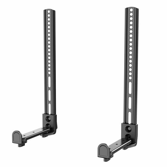 Picture of WALI Universal Sound Bar Mount Bracket for Mounting above or Under TV with Non-Slip Base Holder Extends 1.6 to 7.2 inch, up to 33 Lbs. Soundbar (SBR203), Black