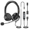 Picture of Wantke USB & 3.5mm Headset with Mic for PC/Laptop,Wired Headset with Noise-Cancelling Microphone & Audio Controls Perfect for Home Office Online Class Skype Zoom Call Center Webinar,All Day Comfort