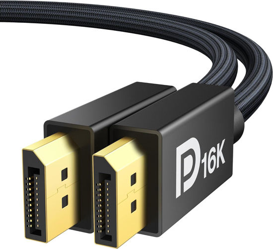 Picture of IVANKY 16K Displayport Cable, [6.6ft, 2-Pack], VESA Certified DP 2.1 Cable [16K@60Hz, 8K@120Hz, 4K@240Hz], Support HDR10, HDCP, 3D, DSC 1.2a, for Gaming Monitor, TV, Graphics, [6.6ft, 2-Pack]