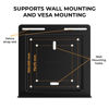 Picture of HumanCentric Universal Wall and VESA Mount, Adjustable Strap for Small Computers, UPS Units, Cable Boxes, Modems and Other Electronic Devices, Mounts on The Wall or Back of a Computer Monitor