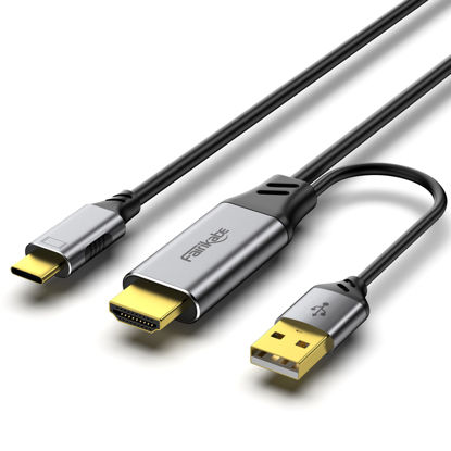 Picture of HDMI to USB C Cable 4K60Hz, HDMI 2.0 to UsbC 6.6FT Soft Graphen Cable Adapter, Connect HDMI Laptop, PC, PS5, Xbox, Steam Deck Dock to USB-C Monitor, Nreal Air, Xreal Air, Touchable Portable Monitor