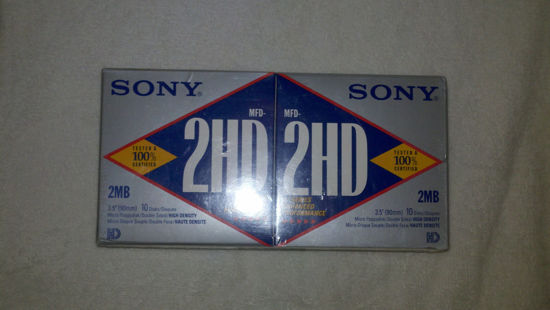 Picture of 2 PACK Sony MFD 2HD xt series 2MB 3.5" (90mm) 10 Micro Floppydisk pre pack