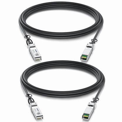 Picture of 2-Pack 1.5m/4.92ft 10Gb Direct Attach Copper Cable, SFP+ Passive Twinax DAC Cable for Cisco SFP-H10GB-CU1.5M, Ubiquiti, Arista, D-Link, Huawei, Intel, Meraki, Mikrotik, Netgear, TP-Link etc.