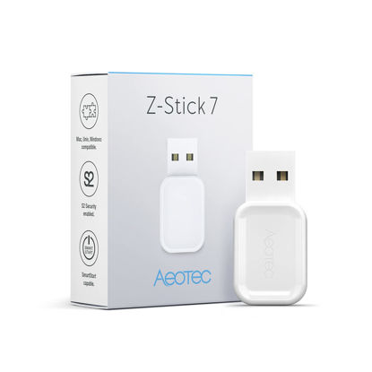 Picture of Aeotec Z-Stick 7 Plus, Zwave Plus USB to Create Z-Wave hub, Gateway Controller with 700 Series ZWave, SmartStart and S2, Works with Raspberry Pi 4, Compatible with Home Assistant