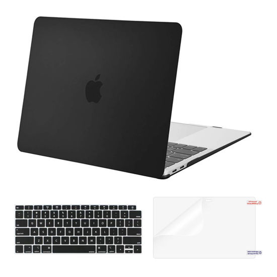 Picture of MOSISO Compatible with MacBook Air 13 inch Case 2022, 2021-2018 Release A2337 M1 A2179 A1932 Touch ID, Plastic Hard Shell&Keyboard Cover&Screen Protector for MacBook Air 13.3 inch Case, Black