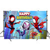 Picture of Spidey and His Amazing Friends Backdrop, Cartoon Superhero Spiderman Themed Photography Backdrops for Girl Kids Happy Birthday Party Photo Background (5X3FT)