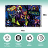 Picture of Scary Creepy Halloween Photo Backdrop Classic Movie Role Beetlejuice Banner Horror Party Decorations and Supplies for Home