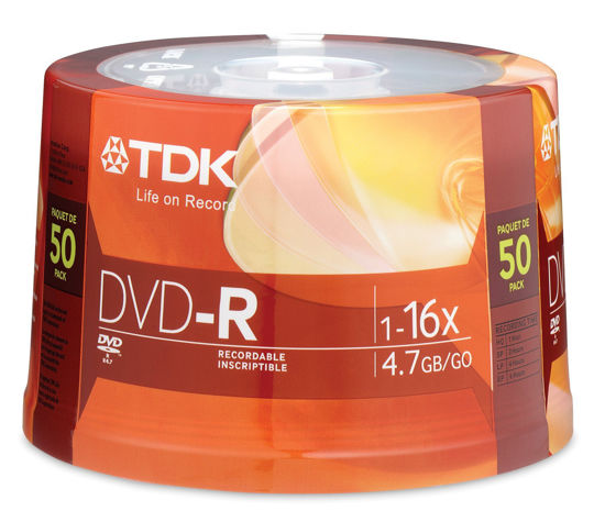 Picture of TDK 16X DVD-R 50 Pack Spindle