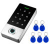 Picture of AMOCAM Fingerprint Password Access Control System with 5PCS ID Key Fobs, Fingerprint Door Lock Keypad Controller Support 10000 Users, Weatherproof, Backlight, Zinc Alloy Metal, Touch Panel