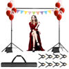 Picture of GLOSHOOTING Backdrop Stand, 10x7ft(WxH) Photo Background Stand Adjustable Support Kit with 2 Crossbars, 8 Backdrop Clamps, 2 Sandbags and Carrying Bag for Parties Photography Wedding Decoration