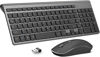 Picture of Wireless Keyboard and Mouse,J JOYACCESS 2.4G Ergonomic and Slim Wireless Computer Keyboard Mouse Designed for Windows, PC, Laptop,Tablet - Black Grey