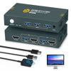 Picture of USB3.0 HDMI KVM Switch 2 Computers 1 Monitor,2 Port Monitor Switch with 3 USB3.0 Port for 2 PC Sharing Keyboard & Mouse, 4K@60HZ,EDID Adaptive