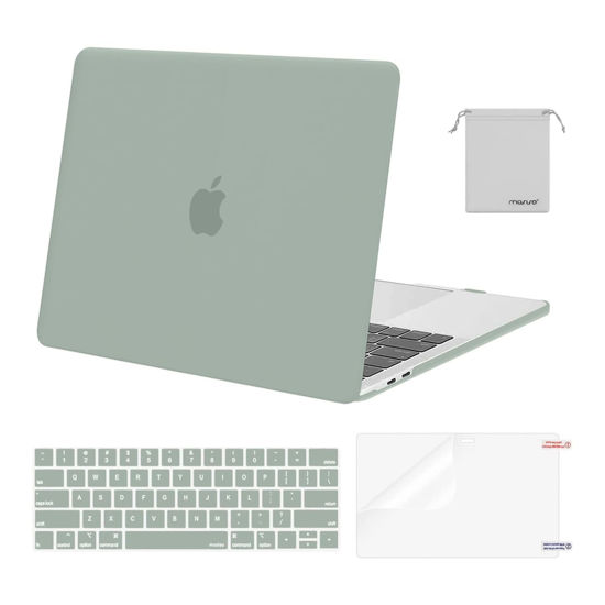 Picture of MOSISO Compatible with MacBook Pro 13 inch Case M2 2024, 2023, 2022-2016 A2338 M1 A2251 A2289 A2159 A1989 A1708 A1706, Plastic Hard Shell&Keyboard Cover&Screen Protector&Storage Bag, Antique Green