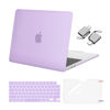 Picture of MOSISO Compatible with MacBook Air 13 inch Case 2024 2023 2022 M3 A3113 M2 A2681 Touch ID, Plastic Hard Shell&Keyboard Cover&Screen Film&Type C Adapter for MacBook Air 13.6 inch Case, Purple