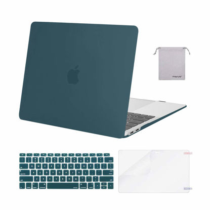 Picture of MOSISO Compatible with MacBook Air 13 inch Case 2022, 2021-2018 Release A2337 M1 A2179 A1932, Plastic Hard Shell&Keyboard Cover&Screen Film&Storage Bag for MacBook Air 13.3 inch Case, Deep Teal