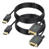 Picture of UVOOI DisplayPort to VGA Cable 10 Feet 2-Pack, Gold Plated Display Port DP to VGA Monitor Cable Adapter 10ft Male to Male