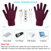 Picture of Yoolhamy USB Heated Gloves for Women Men, Unisex Heated Mittens Winter Warm Full Hands Touchscreen Laptop Gloves 3 Heating Levels Knitting Hands Warmer for Indoor Outdoor (Dark Purple)