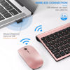 Picture of TopMate Wireless Keyboard and Mouse Ultra Slim Combo, 2.4G Silent Compact USB Mouse and Scissor Switch Keyboard Set with Cover, 2 AA and 2 AAA Batteries, for PC/Laptop/Windows/Mac - Rose Gold Black