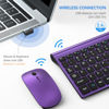 Picture of TopMate Wireless Keyboard and Mouse Ultra Slim Combo, 2.4G Silent Compact USB Mouse and Scissor Switch Keyboard Set with Cover, 2 AA and 2 AAA Batteries, for PC/Laptop/Windows/Mac - Purple Black