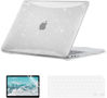 Picture of EooCoo Glitter Hard Case Compatible with MacBook Air 13 inch M1 Chip 2021-2018 with Retina Display, Air 13.3 inch Plastic Protective Case + Keyboard Cover + Screen Protector, Sparkly Clear