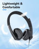 Picture of EMEET HS50 Wired Headset with Mic, On-Ear Computer Headphones with Noise Cancelling Microphone, USB-A/USB-C, Adjustable Design, in-line Control for Home Office Online Class Teams Zoom, All Day Comfort