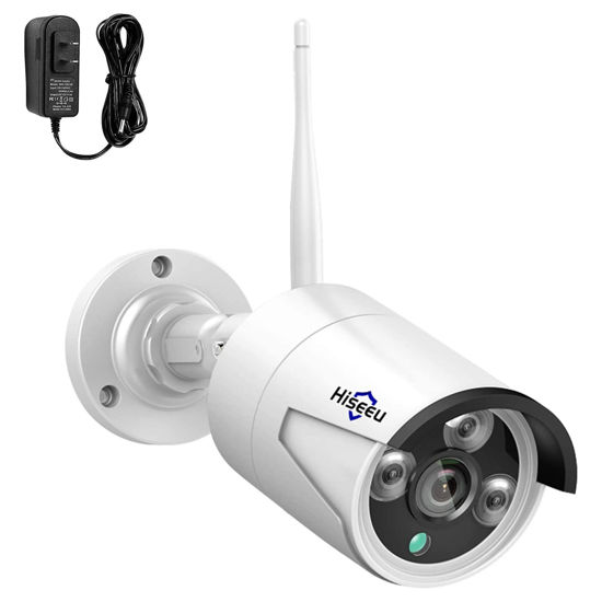 Picture of Hiseeu Camera Add on 3MP Outdoor Wireless Security Camera, Waterproof Outdoor Indoor 3.6mm Lens IR Cut Day & Night Vision with Power Adapter, Compatible 10CH Wireless Security Camera System