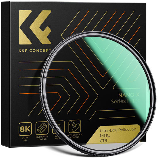 Picture of K&F Concept 55mm Ultra-Low Reflectivity Circular Polarizers Filter 28 Multi-Layer Coatings Ultra-Slim High Definition Polarizing Camera Lens Filter (Nano-X Series)