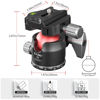 Picture of EVUMO C5 38MM Tripod Ball Head with Arca Type Quick Release Plate, 360° Panoramic Ball Head Mount with 1/4" Screw 3/8" Thread for Tripod, Monopod, Slider, DSLR Camera, Camcorder, Max Load 33lbs/15kg