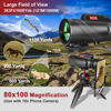 Picture of 80x100 Monocular Telescope for Smartphones - High Powered HD Monocular with Tripod & Adapter, Low Light Vision for Adults - for Wildlife, Bird Watching, Hunting, Hiking