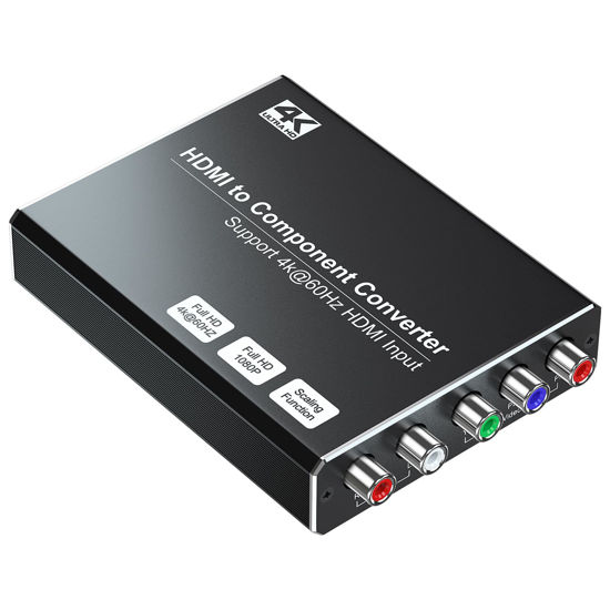 Picture of 4K HDMI to Component Converter with Scaling Function, HDMI to YPbPr Converter Support 4K/60Hz HDMI 2.0 Input, Support 480i/576i Component Output, Compatible with DVD/PS3/PS4/PS5/Amazon Fire TV Sticks