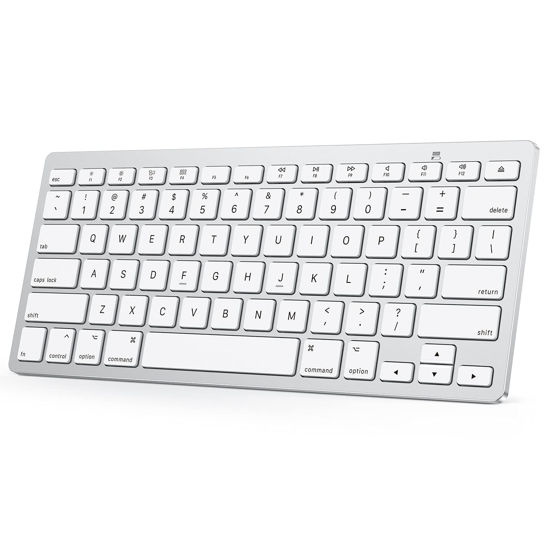 Picture of OMOTON Bluetooth Keyboard for Mac, Compact Wireless Keyboard Compatible with MacBook Pro/Air, iMac, iMac Pro, Mac Mini, Mac Pro Laptop and PC (Silver)