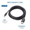 Picture of Cable Matters 32.4Gbps Bidirectional USB C to DisplayPort 1.4 Cable 10 ft Support 8K 60Hz/4K 240Hz (Thunderbolt 4 to DisplayPort, DisplayPort to USB C Cable) Black - Works with iPhone 15 MacBook XPS