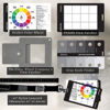 Picture of Artist Viewfinder and Color Checker Passport with Lanyard (Measures up to 31") - Pocket Color Wheel, Gray Scale Value Finder, White Balance Card for Camera Accessories for Photography