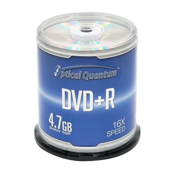 Picture of Optical Quantum 16X 4.7 GB DVD+R Blank Media Silver Top, 100-Disc Spindle OQDPR16ST-BX