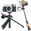 Picture of Ulanzi MT-16 Camera Tripod Stand Holder, Mini Tabletop Tripod Selfie Stick with Cold Shoe, Travel Tripod for iPhone 12 Canon G7X Mark III Sony ZV-1 RX100 VII A6600 Vlogging Filmmaking Live Streaming