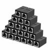 Picture of ZUZONG RJ45 Inline Coupler Ethernet Extender Cat7 Cat6 Cat5e Ethernet Coupler Female to Female(RJ45 Coupler Black 20 Pack)