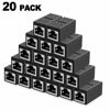 Picture of ZUZONG RJ45 Inline Coupler Ethernet Extender Cat7 Cat6 Cat5e Ethernet Coupler Female to Female(RJ45 Coupler Black 20 Pack)