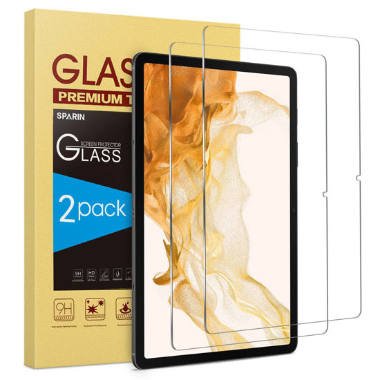 Picture of SPARIN 2 Pack Screen Protector for Samsung Galaxy Tab S9 Plus 2023/Tab S7 FE 5G/Tab S8 Plus/Tab S7 Plus (12.4 Inch), Case Friendly, Tempered Glass S Pen Compatible