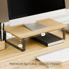 Picture of Beautiful Wooden Monitor Stand for Desk - Sturdy Stand Rises Your Monitor to the Perfect Ergonomic Level - Sleek and Functional Computer/Laptop Stand Design Elevates Any Workspace & Maximizes Space