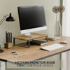 Picture of Beautiful Wooden Monitor Stand for Desk - Sturdy Stand Rises Your Monitor to the Perfect Ergonomic Level - Sleek and Functional Computer/Laptop Stand Design Elevates Any Workspace & Maximizes Space