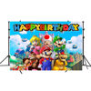 Picture of Mario Backdrop,Mario Birthday Party Banner Background for Photography Children Birthday Party Decoration Supplies, Multicolor, (5x3ft)