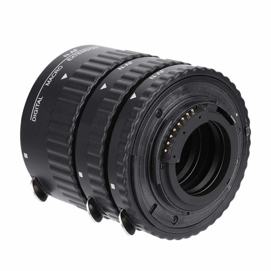 Picture of Auto Focusing Macro Extension Lens Tube - Metal Extension Tube Adapter - 12mm+20mm+36mm - for Macro Photography - for Nikon F Mount DSLR Camera (MK-N-AF1-B)