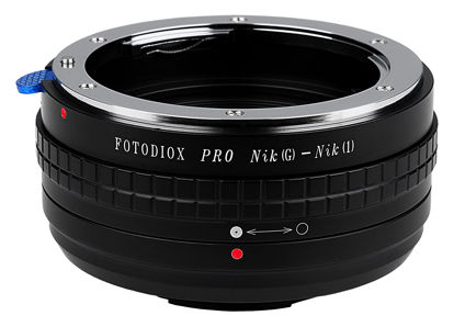 Picture of Fotodiox PRO Lens Mount Adapter with Aperture Dial, Nikon G, DX Lens to Nikon 1-Series Camera, fits Nikon V1, J1 Mirrorless Cameras, Nikon G-Nik(1) PRO