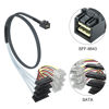 Picture of Internal Mini SAS HD SFF-8643 to (4) 22-Pin SFF-8482 Fan-Out SAS Cable with IDE Molex 4Pin SATA Power, 12Gb/s, 0.5m(1.6ft)