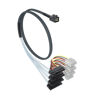 Picture of Internal Mini SAS HD SFF-8643 to (4) 22-Pin SFF-8482 Fan-Out SAS Cable with IDE Molex 4Pin SATA Power, 12Gb/s, 0.5m(1.6ft)